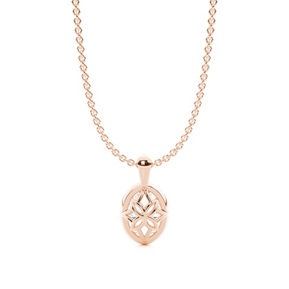 Gerahmter Solitaire-Anhänger in Korb-Optik