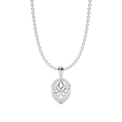 Gerahmter Solitaire-Anhänger in Korb-Optik