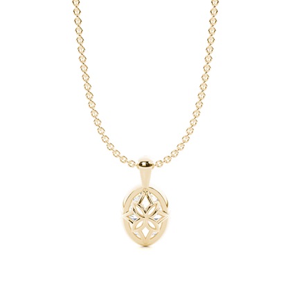 Gerahmter Solitaire-Anhänger in Korb-Optik