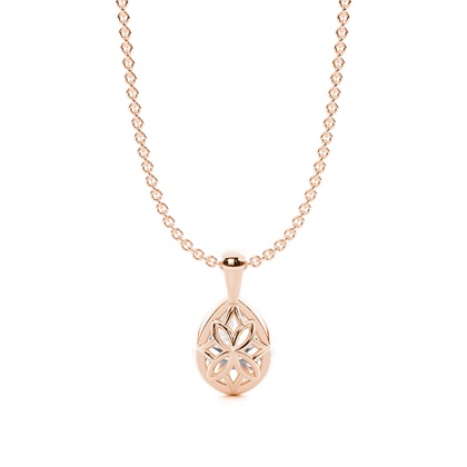 Gerahmter Solitaire-Anhänger in Korb-Optik