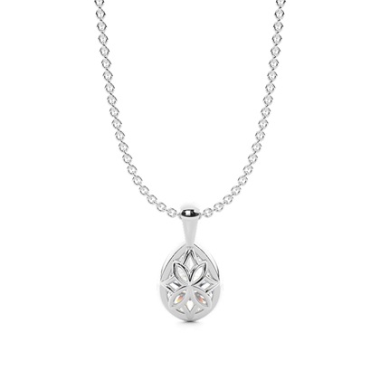 Gerahmter Solitaire-Anhänger in Korb-Optik