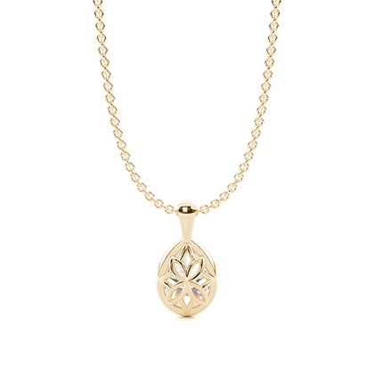 Gerahmter Solitaire-Anhänger in Korb-Optik