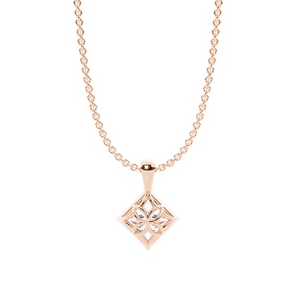 Gerahmter Solitaire-Anhänger in Korb-Optik