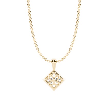 Gerahmter Solitaire-Anhänger in Korb-Optik