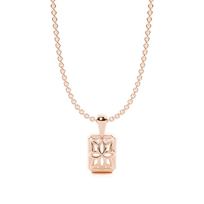 Gerahmter Solitaire-Anhänger in Korb-Optik