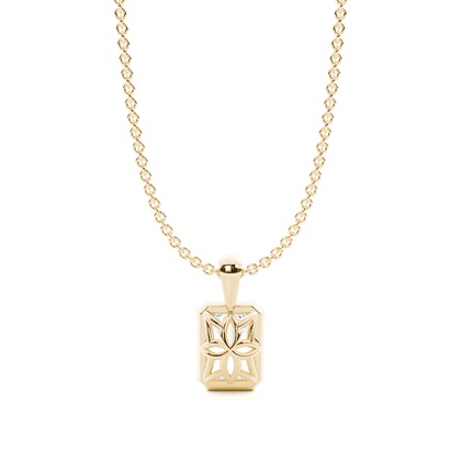 Gerahmter Solitaire-Anhänger in Korb-Optik