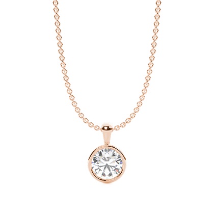 Rose Gold Solitaire Diamond Pendants