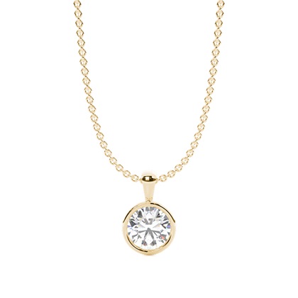 Round Diamond Solitaire Diamond Pendants