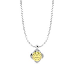Floral Look Yellow Diamond Solitaire Pendant