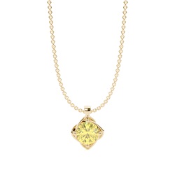 Floral Look Yellow Diamond Solitaire Pendant
