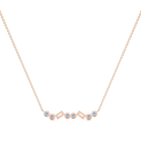 Zarte Halsstabkette mit blauem Saphir und Diamant