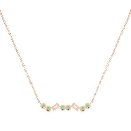 Zarte Halsstabkette Smaragd und Diamant