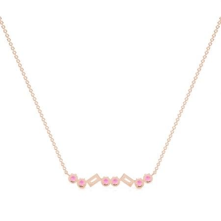 Zarte Halsstabkette mit Rubin und Diamant