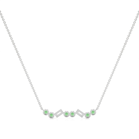 Zarte Halsstabkette Smaragd und Diamant