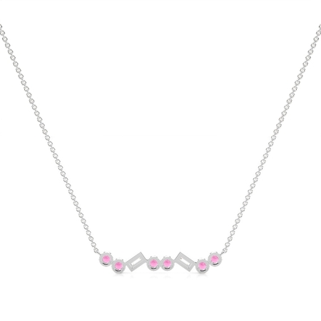 Zarte Halsstabkette mit Rubin und Diamant