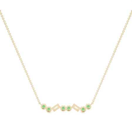 Zarte Halsstabkette Smaragd und Diamant