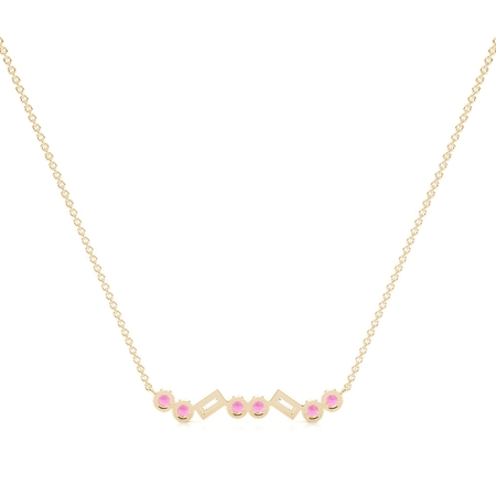 Zarte Halsstabkette mit Rubin und Diamant