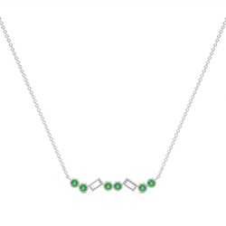 Zarte Halsstabkette Smaragd und Diamant