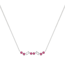 Zarte Halsstabkette mit Rubin und Diamant