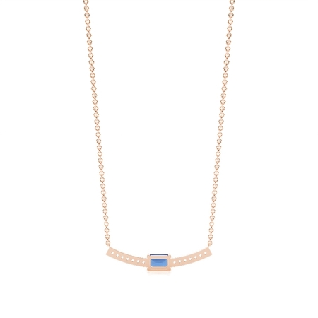 Smaragd-Halskette mit blauem Saphir und Diamanten