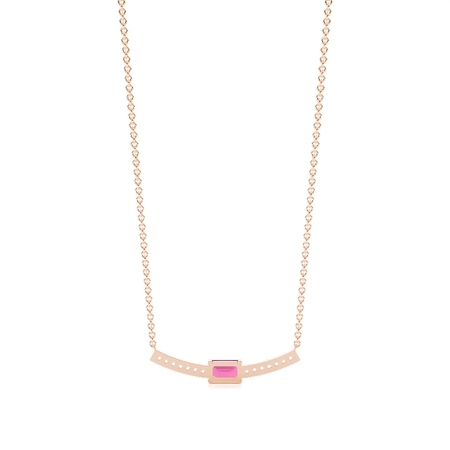 Smaragd-Halskette mit Rubin und Diamanten