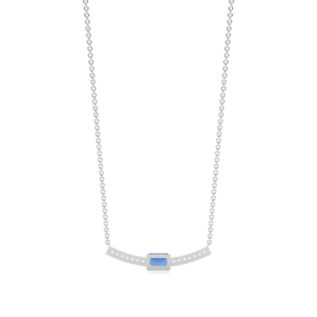 Smaragd-Halskette mit blauem Saphir und Diamanten