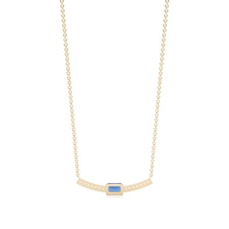 Smaragd-Halskette mit blauem Saphir und Diamanten