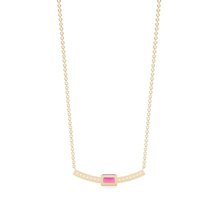 Smaragd-Halskette mit Rubin und Diamanten