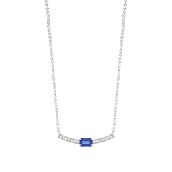 Smaragd-Halskette mit blauem Saphir und Diamanten