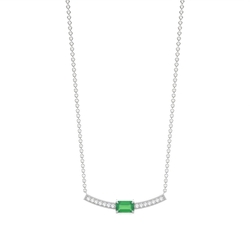 Smaragd-Halskette mit Diamanten