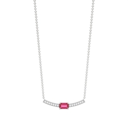 Smaragd-Halskette mit Rubin und Diamanten