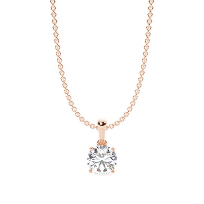 Round Diamond Pendants Necklaces