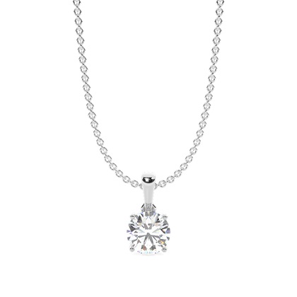 Round Diamond Pendants Necklaces