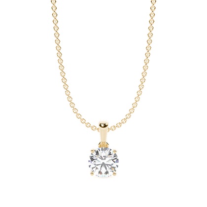Round Diamond Pendants Necklaces