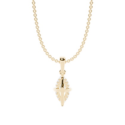 Hängsmycke med dold Halo-diamant och solitär