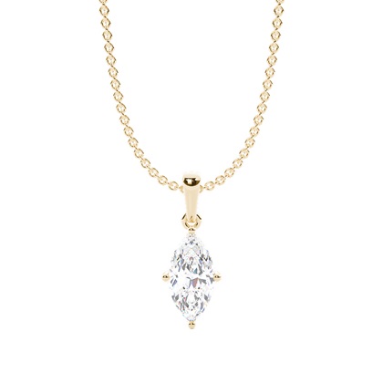 Marquise Yellow Gold Diamond Necklaces and Diamond Pendants
