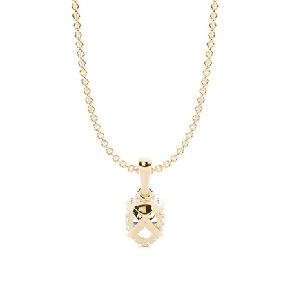 Hängsmycke med dold Halo-diamant och solitär