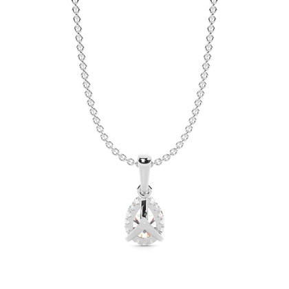 Hängsmycke med dold Halo-diamant och solitär