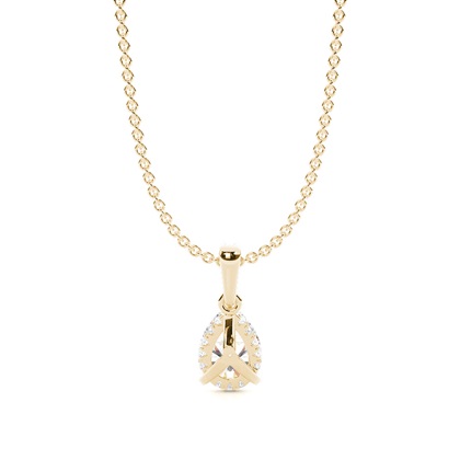 Hängsmycke med dold Halo-diamant och solitär