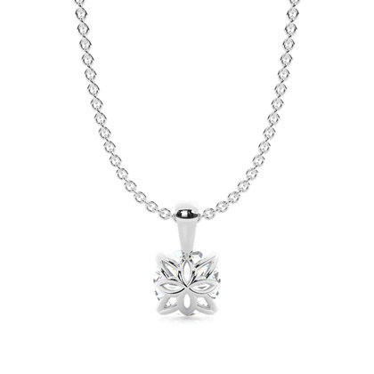 Prong set Intricate Basket look Solitaire Pendant