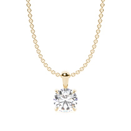 Round Diamond Pendants Necklaces
