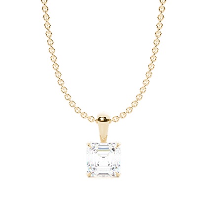 Asscher Yellow Gold Diamond Necklaces and Diamond Pendants