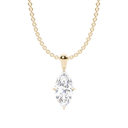 Marquise Yellow Gold Diamond Necklaces and Diamond Pendants
