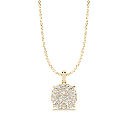 Yellow Gold Cluster Diamond Pendants
