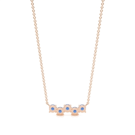 Abwechselnder runder blauer Saphir Halskette