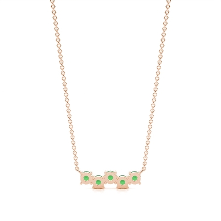 Abwechselnder runde Smaragd  Halskette