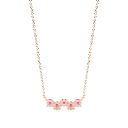 Abwechselnde runde Rubin Halskette