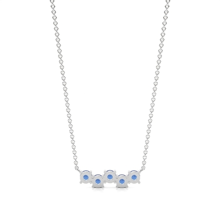 Abwechselnder runder blauer Saphir Halskette