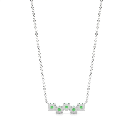 Abwechselnder runde Smaragd  Halskette