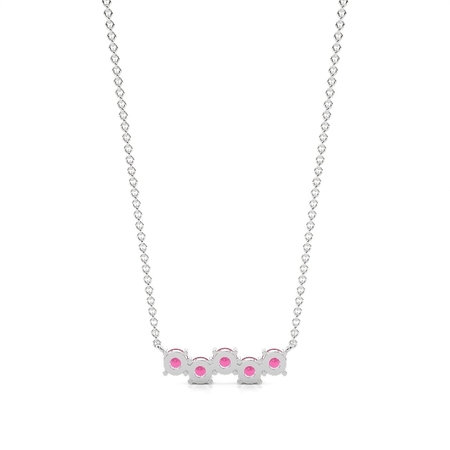 Abwechselnde runde Rubin Halskette